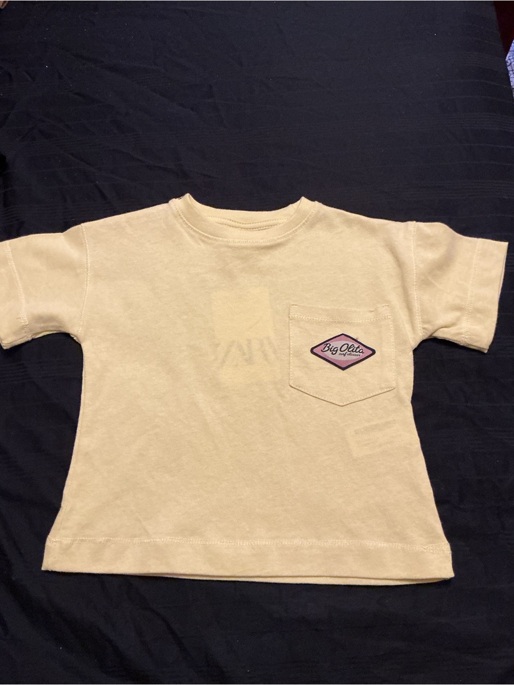 Zara Kids Cream Pocket Tee with Pink Logo Patch